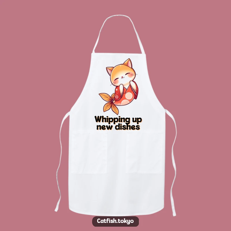 Funny Red Kimono Catfish Bowing Apron - Hilarious Kitchen Wear for Cooks Gift