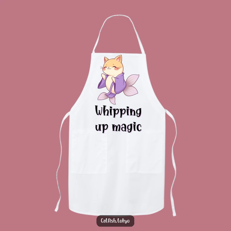 Funny Purple Kimono Catfish Spinning Apron - Hilarious Kitchen Wear Gift