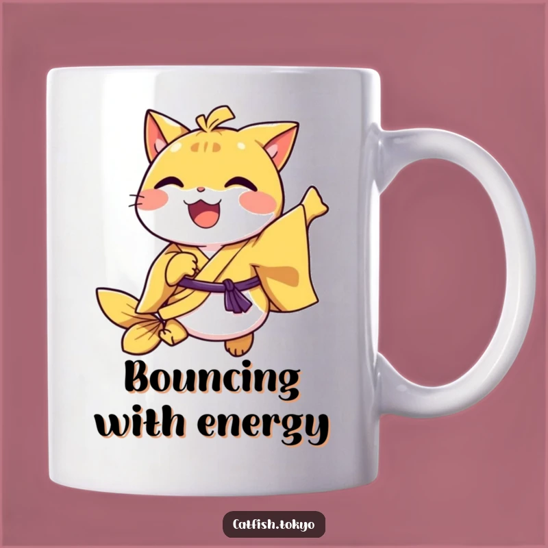 Funny Yellow Kimono Catfish Hopping Mug - Joyful & Hilarious Gift for Catfish Lovers