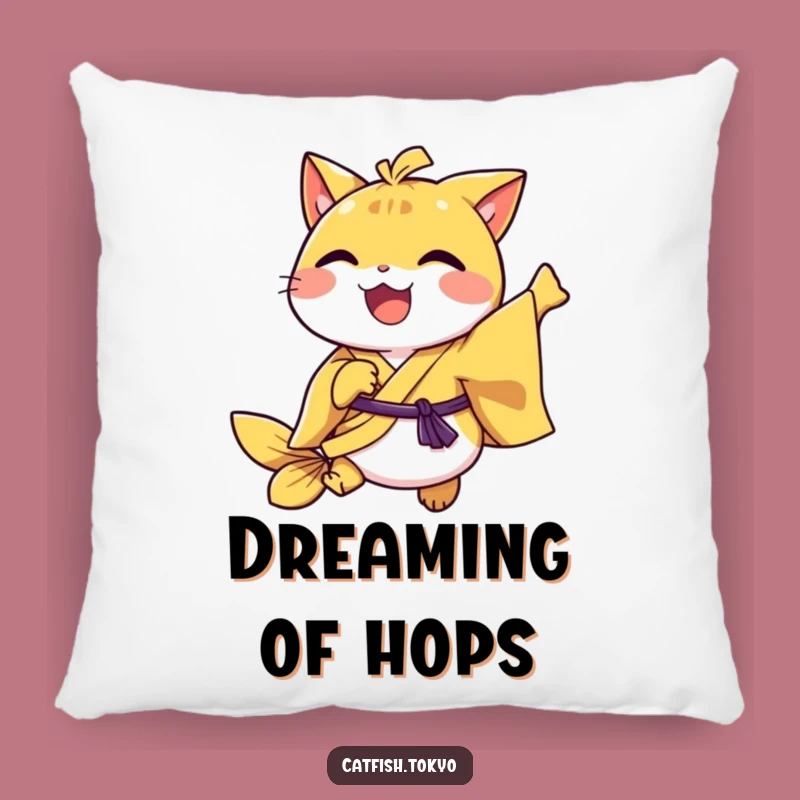 Funny Yellow Kimono Catfish Hopping Pillow - Cozy & Hilarious Decor Gift