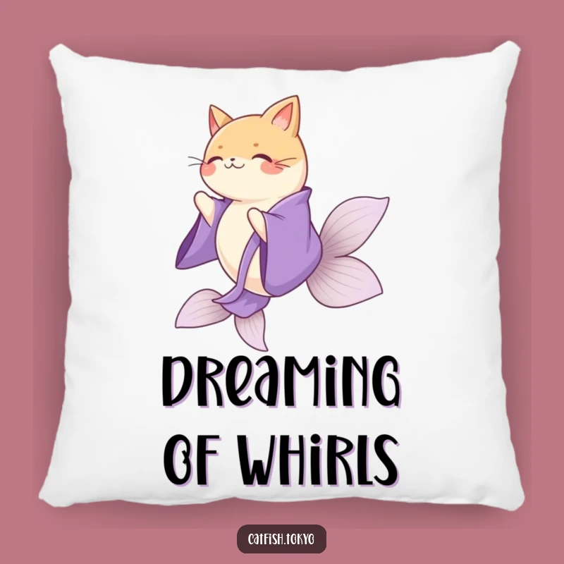 Funny Purple Kimono Catfish Spinning Pillow - Cozy & Hilarious Decor Gift