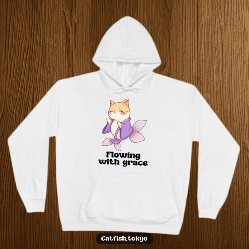 Funny Purple Kimono Catfish Hoodie, spinning gracefully with flowing motion, perfect for warm and stylish comfort.
