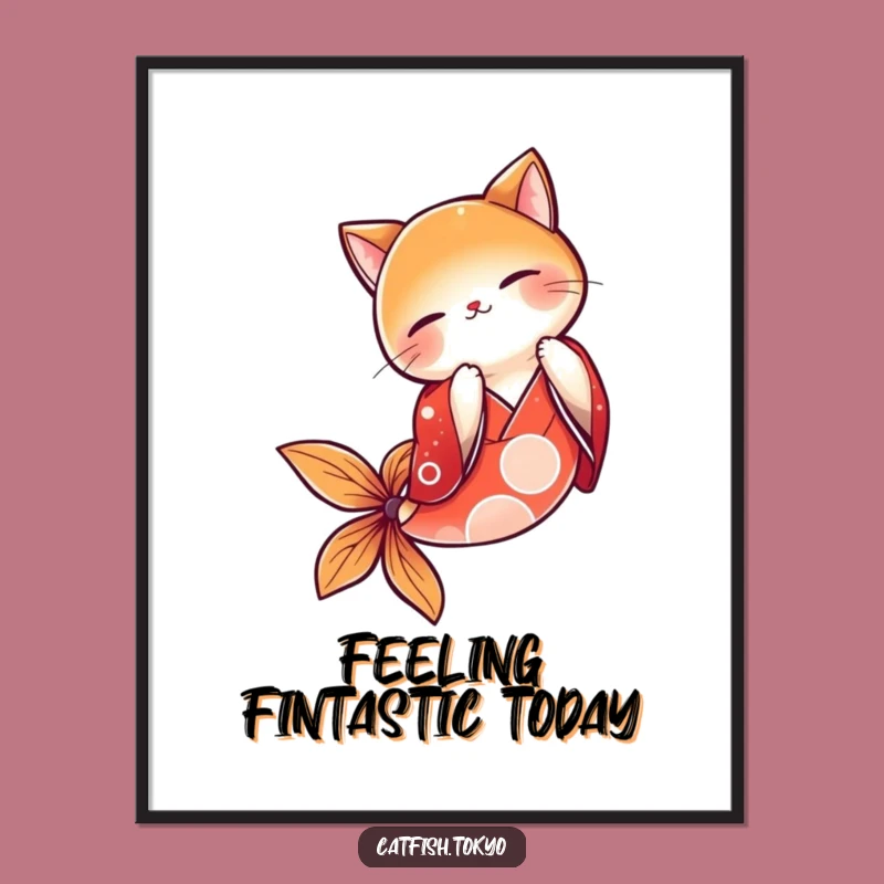 Funny Free Printable Wall Art: Catfish Kimono Bow - Hilarious Downloadable Decor