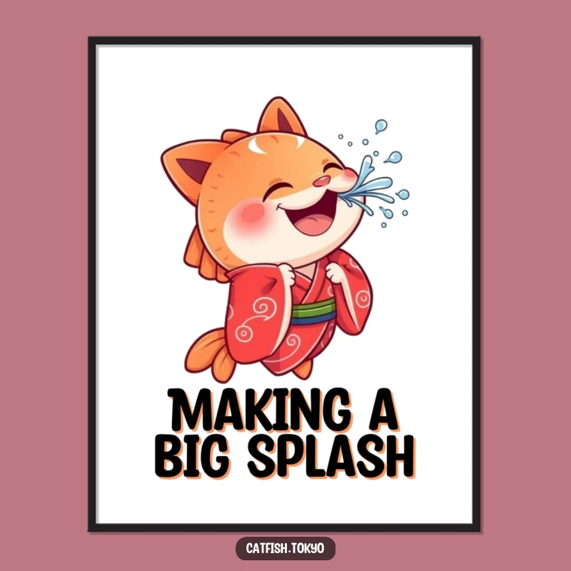 Funny Free Printable Wall Art: Splashing Catfish - Hilarious Downloadable Art!