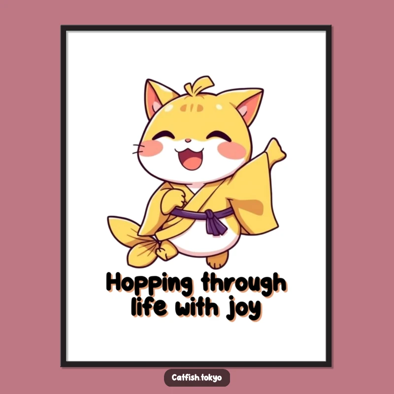 Funny Free Printable Wall Art: Hopping Catfish - Playful Downloadable Decor