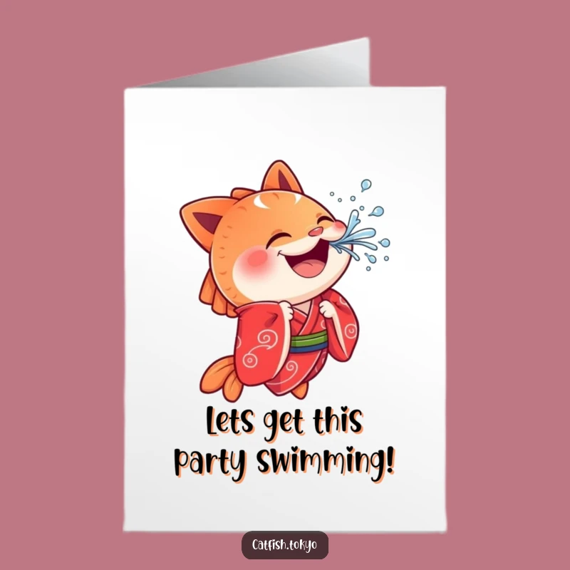 Free Printable Birthday Card: Splashing Catfish Fun - Hilarious Downloadable Gift!