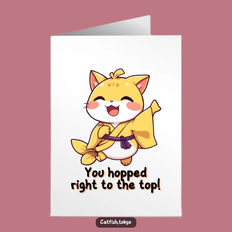 Free Printable Congrats Card: Hopping Catfish - Energetic Downloadable Gift