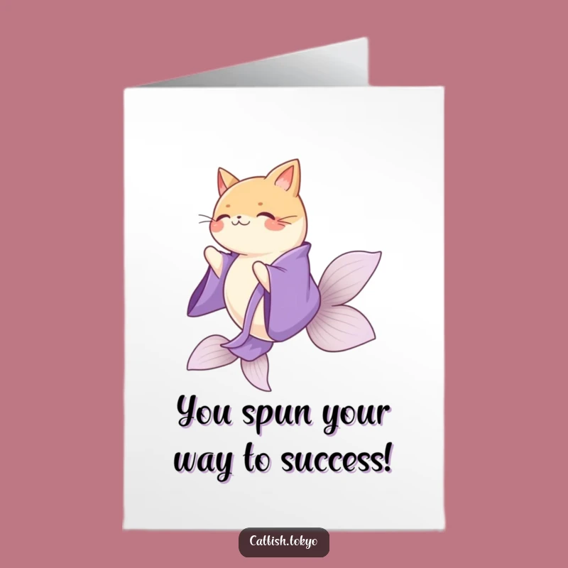 Free Printable Congrats Card: Spinning Catfish - Sophisticated Downloadable Gift