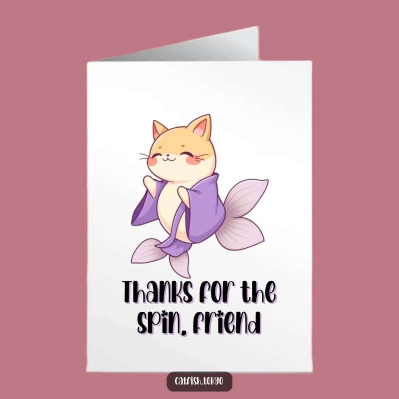 Free Printable Thank You Card: Spinning Catfish - Graceful Downloadable Gift