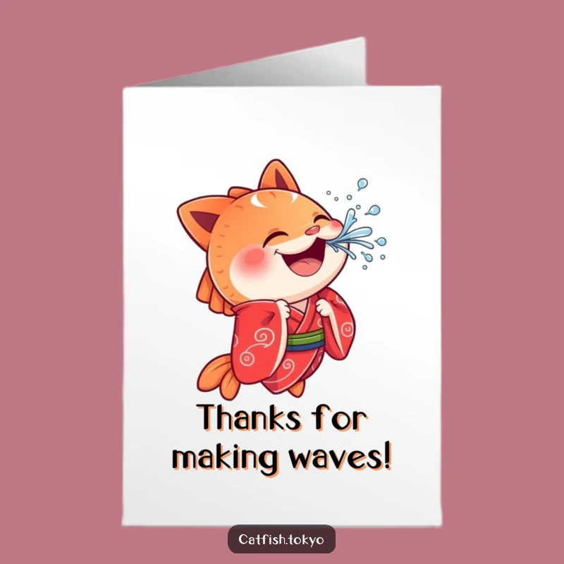 Free Printable Thank You Card: Splashing Catfish - Hilarious Downloadable Gift!