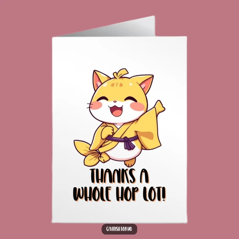 Free Printable Thank You Card: Hopping Catfish - Cheerful Downloadable Gift