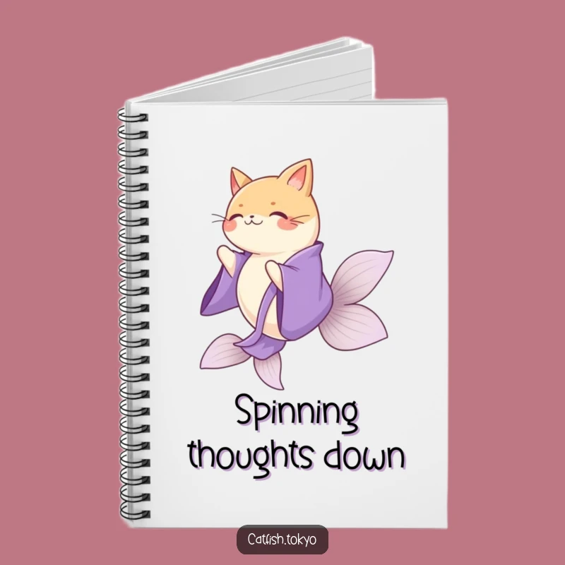 Funny Purple Kimono Catfish Spinning Notebook - Hilarious Journal for Elegant Notes Gift