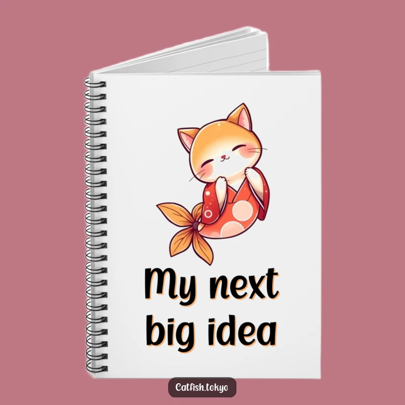 Funny Red Kimono Catfish Bowing Notebook - Hilarious Journal for Ideas & Notes Gift