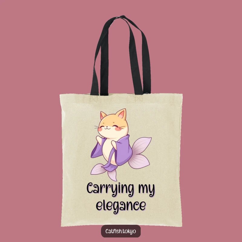 Funny Purple Kimono Catfish Spinning Tote Bag - Stylish & Hilarious Accessory Gift