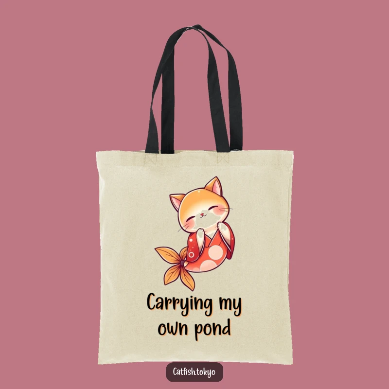 Funny Red Kimono Catfish Bowing Tote Bag - Stylish & Hilarious Shopping Accessory Gift