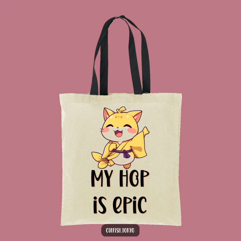 Funny Yellow Kimono Catfish Hopping Tote Bag - Stylish & Hilarious Accessory Gift